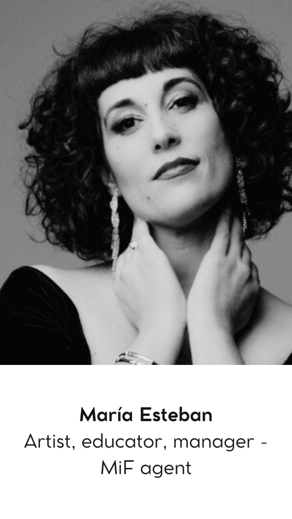 María Esteban — artista, educadora y manager, agente de Music in Fusion