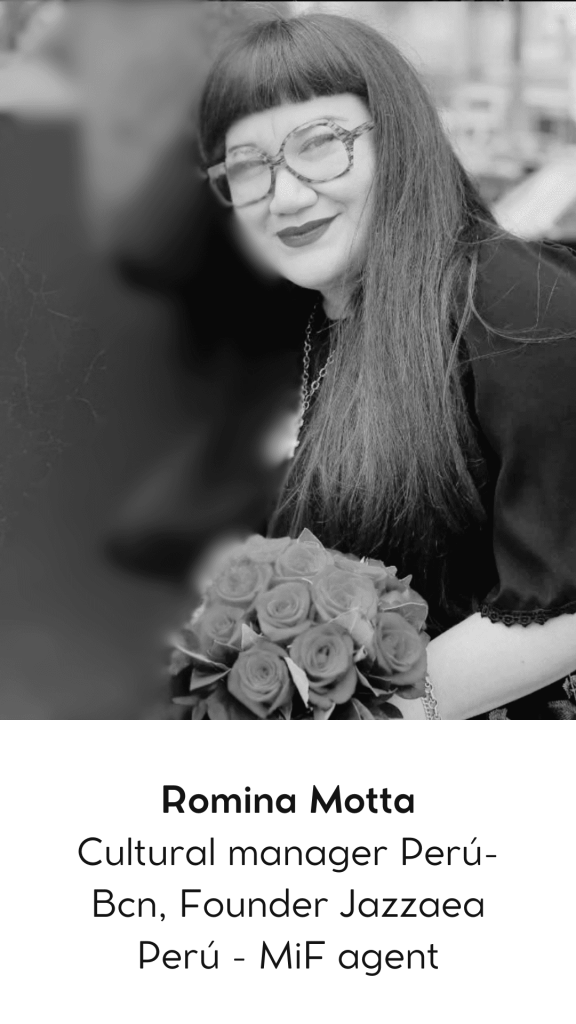 Romina Motta — gestora cultural Perú–Barcelona, Jazzea Perú
